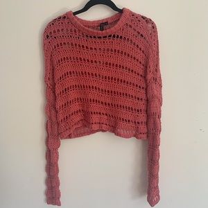 NEW Moon&Madison Pink Crochet Top